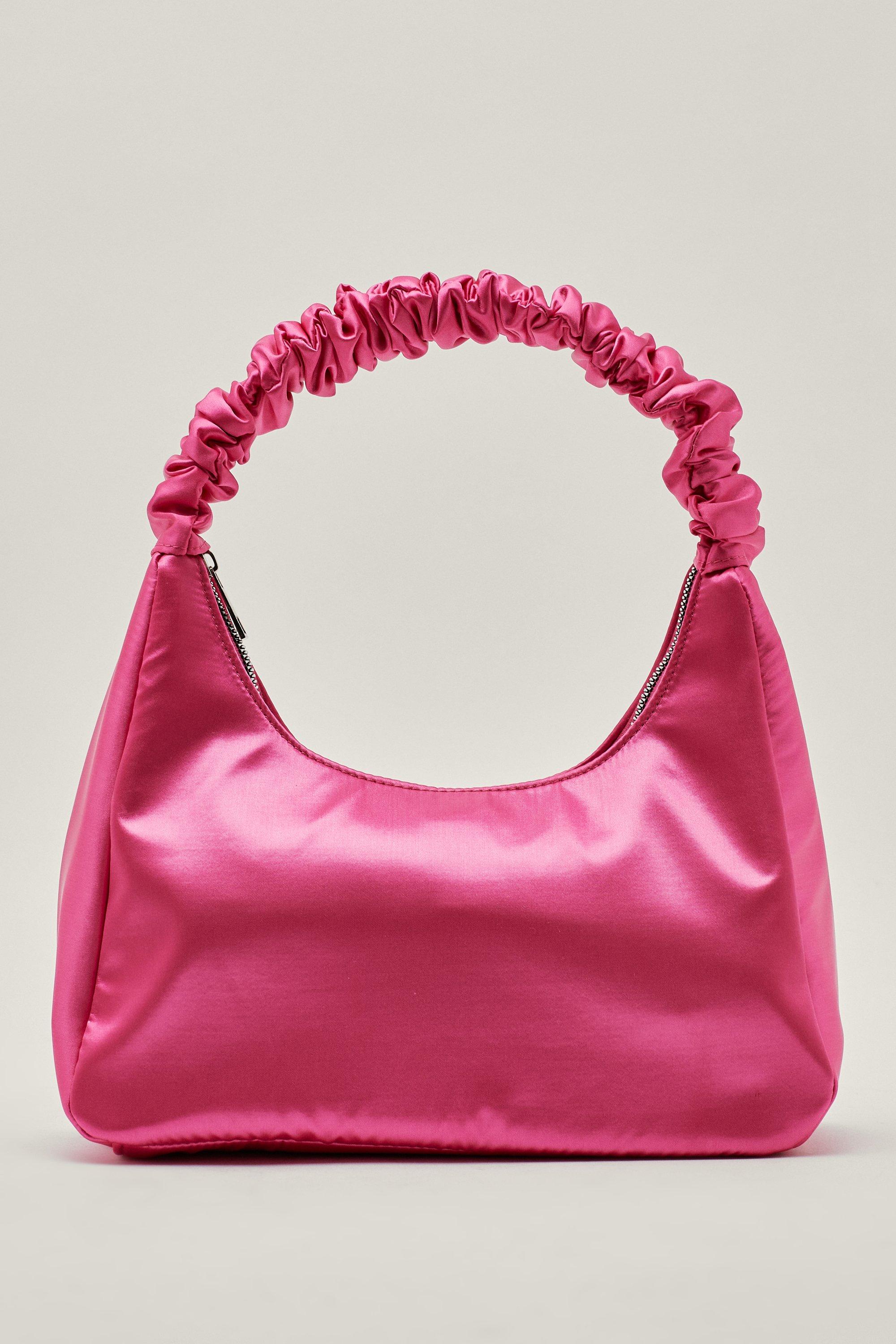 Satin Ruched Handle Shoulder Bag